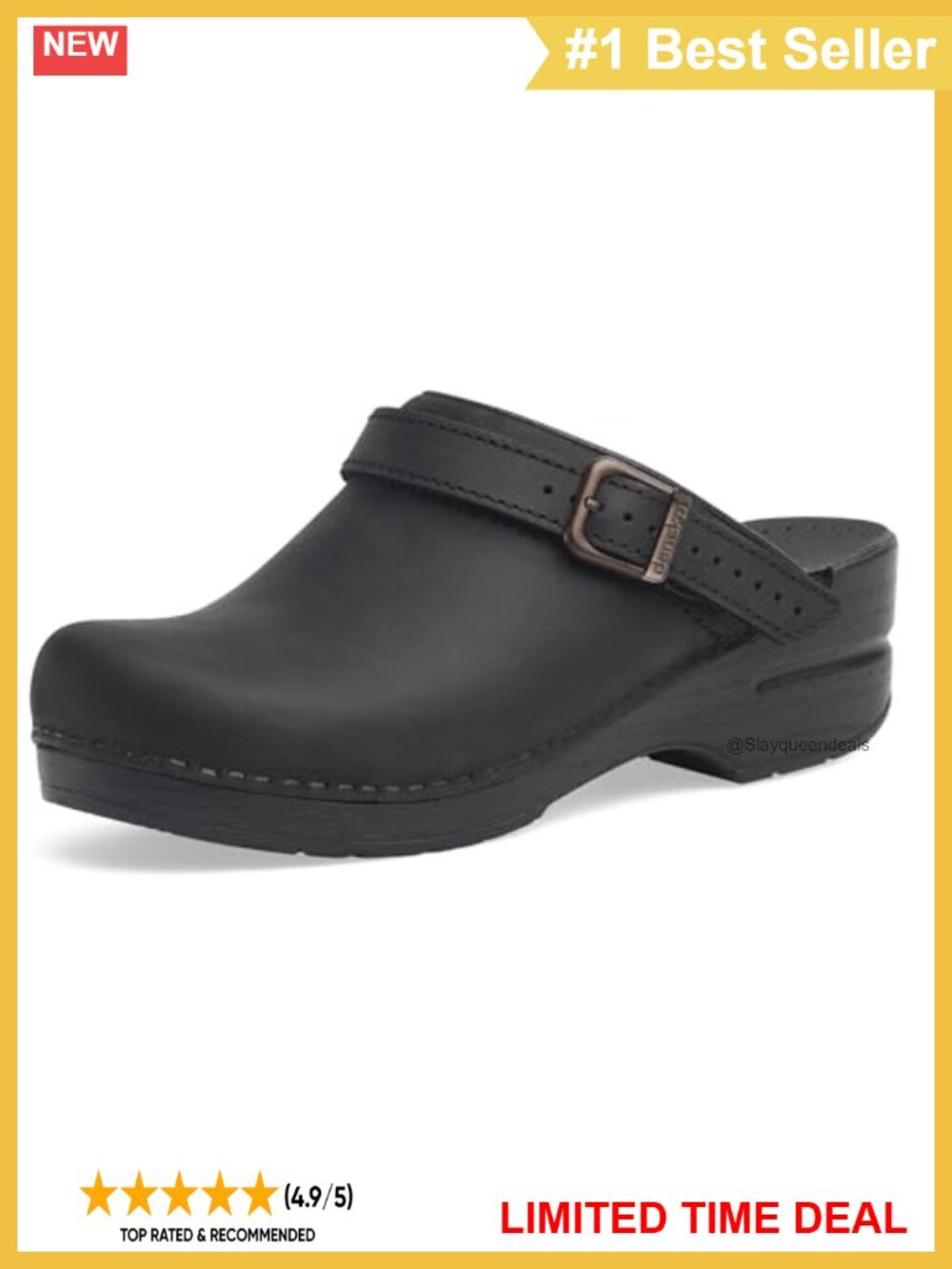 Dansko Ingrid Sling Back Mule Clog Leather Arch Support Buckle